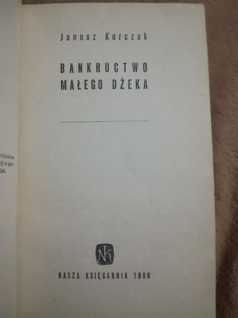 Janusz Korczak Bankructwo małego Dżeka 1966