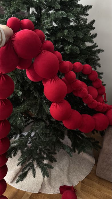 Буси декоративні для ялинки та фасаду. Гірлянда оксамитова