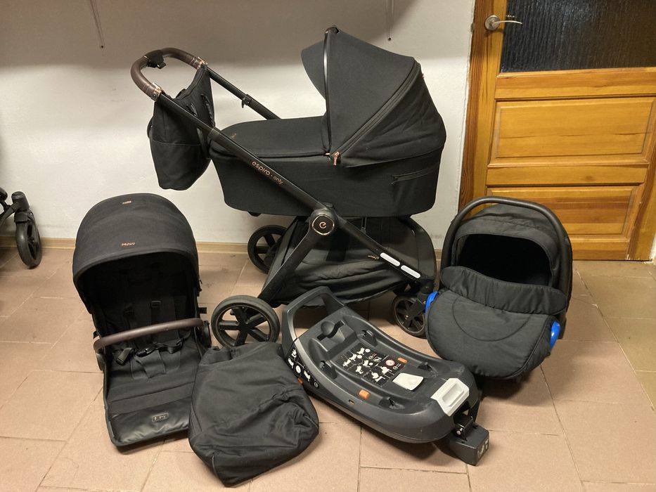 Wózek ESPIRO ONLY  2w1 / 3w1 / 4w1 z bazą Isofix Czarny