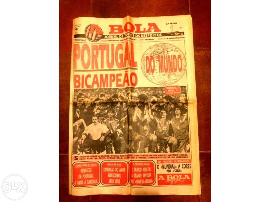 Jornal A Bola - Edição histórica final Mundial juniores 1991