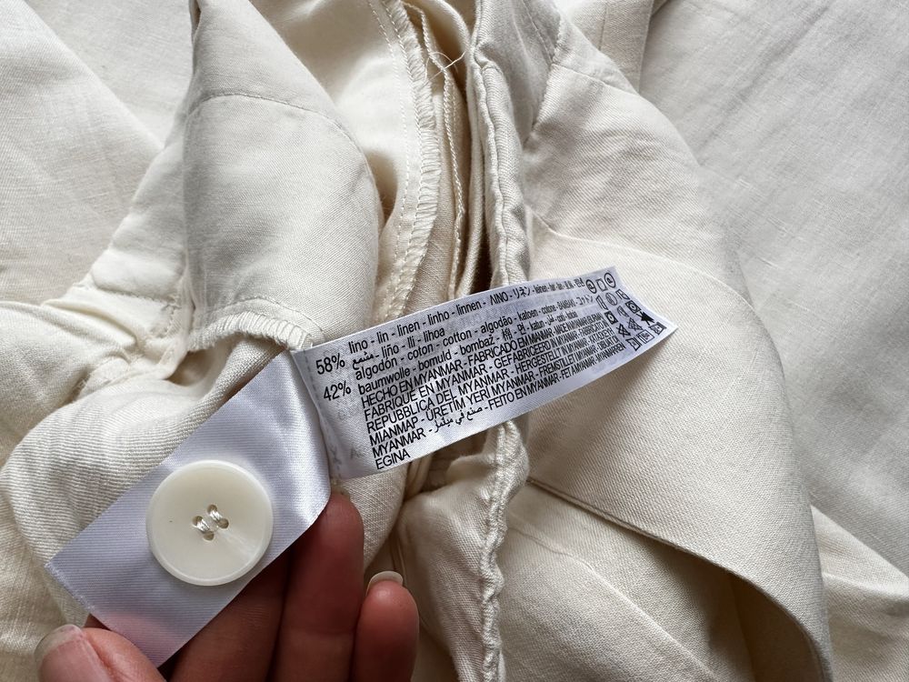 Лляні штани широкі carrot fit Zara Зара М