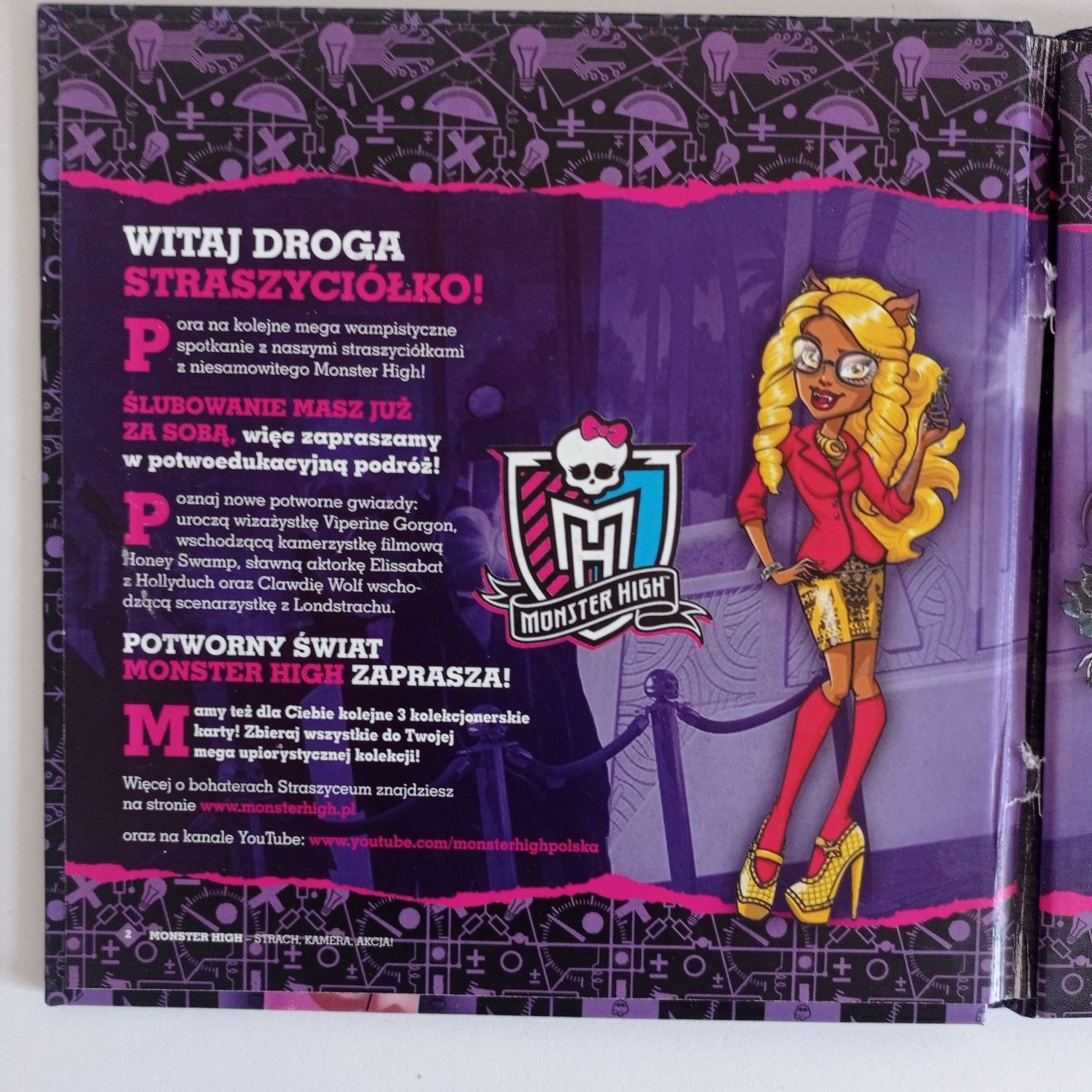 Monster High Super zestaw, 2 płyty z bajkami DVD, książka+ okulary