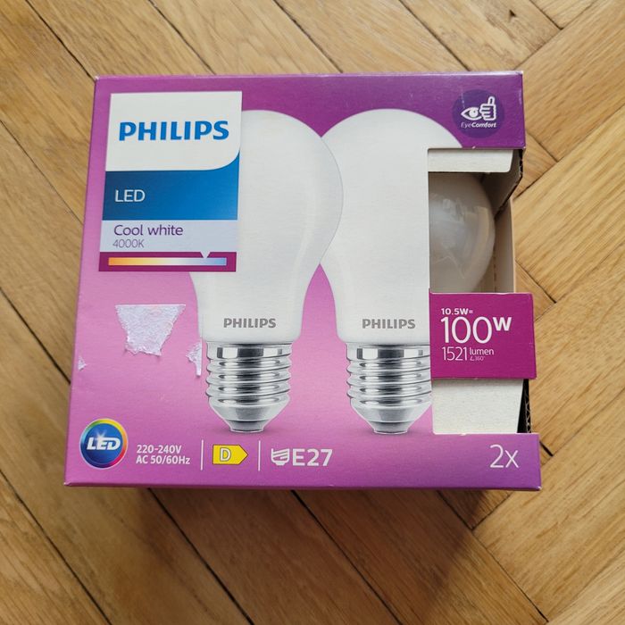 PHILIPS 2PAK Żarówka LED E27 A60 12,5W = 100W 1521lm 4000K