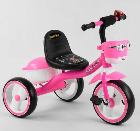 Велосипед триколісний для дівчинки, рожевий, звук, світяться колеса.