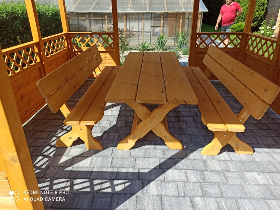 Zestaw mebli ogrodowych stol lawki komplet mebli ogrodowych drewniany
