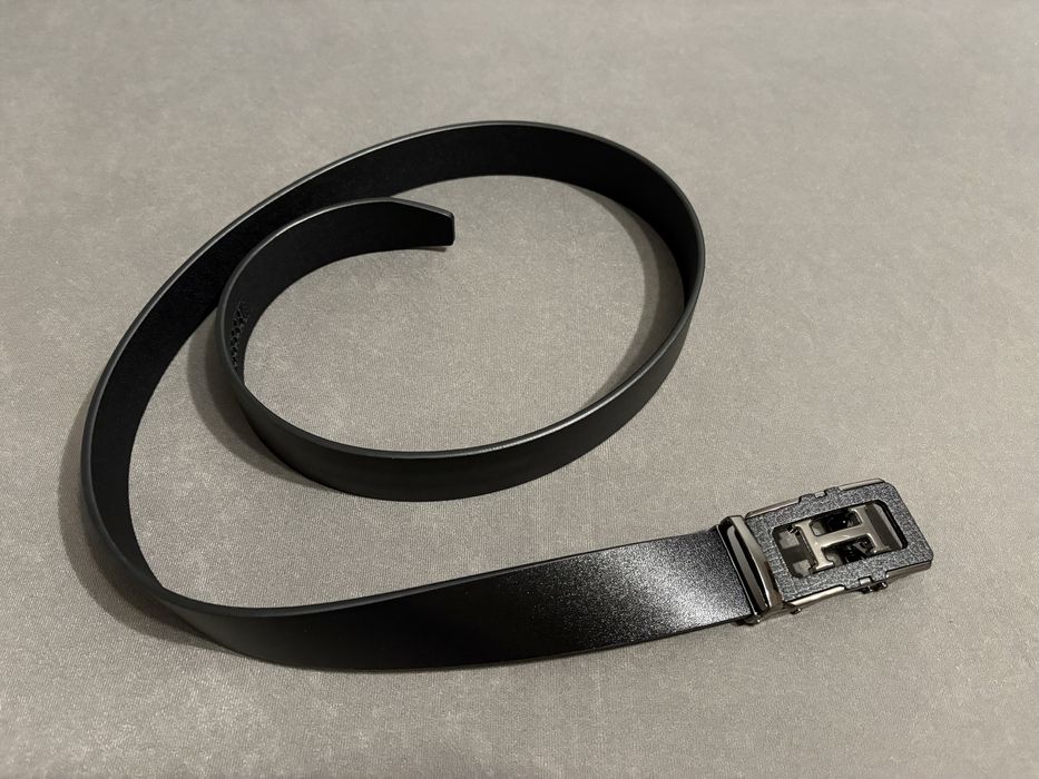 Pasek Hermes czarny automatyczna klamra elegancki