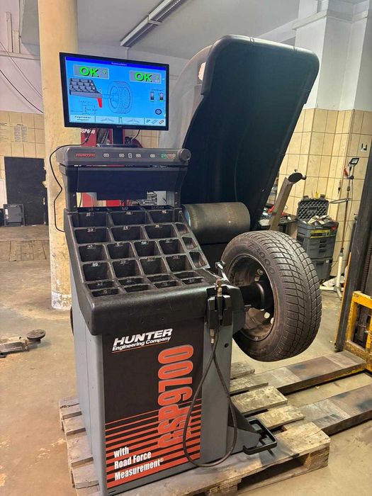 Wyważarka do kół Hunter GSP9712 test drogowy nowy wał