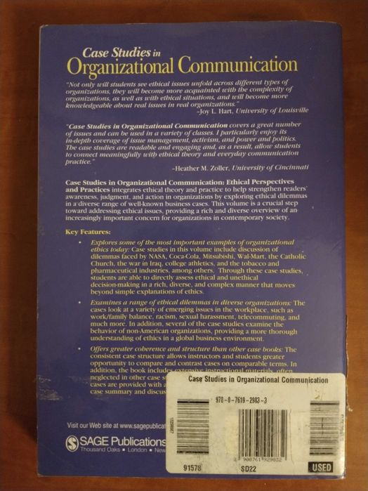 Livro Case Studies in Organizational Communication (Steve May)