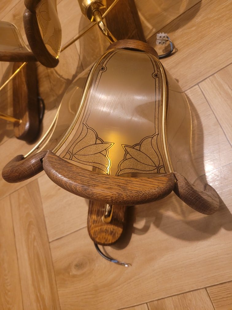 Trzy lampy kinkiety z okresu prl stare piękne