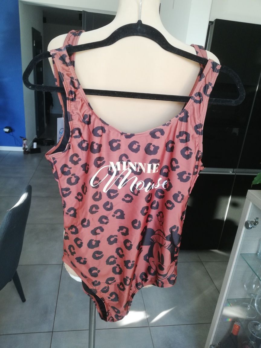 R. XL strój kąpielowy jednoczęściowy Minnie Mouse w panterkę