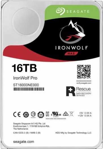 HDD 3,5''  Seagate IronWolf Pro 16 ТБ, внутренний, 7200 об/мин, новый.