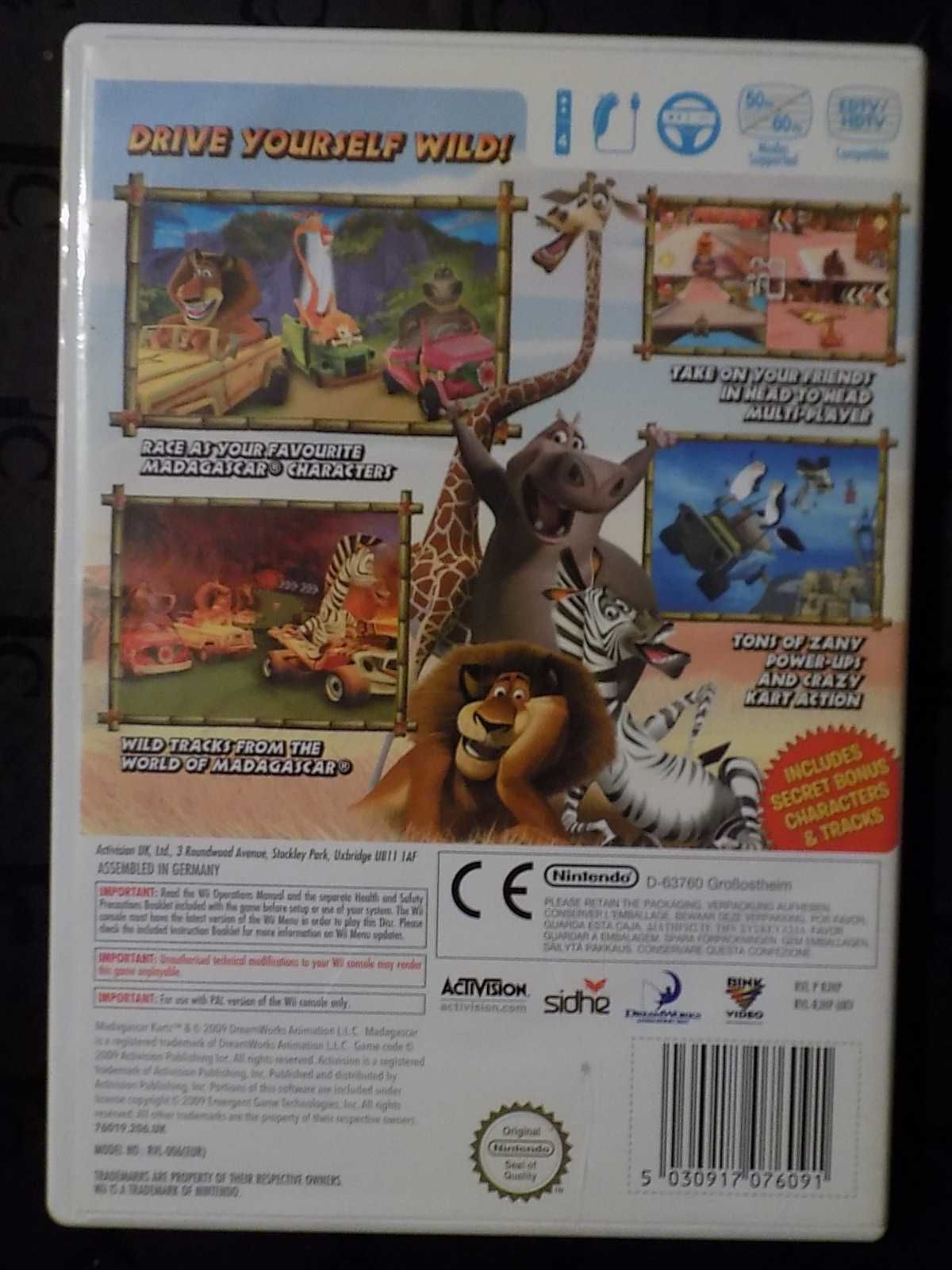 Madagascar Kartz na Nintendo Wii Wii U /Mini -komplet 3xA w bdb stanie