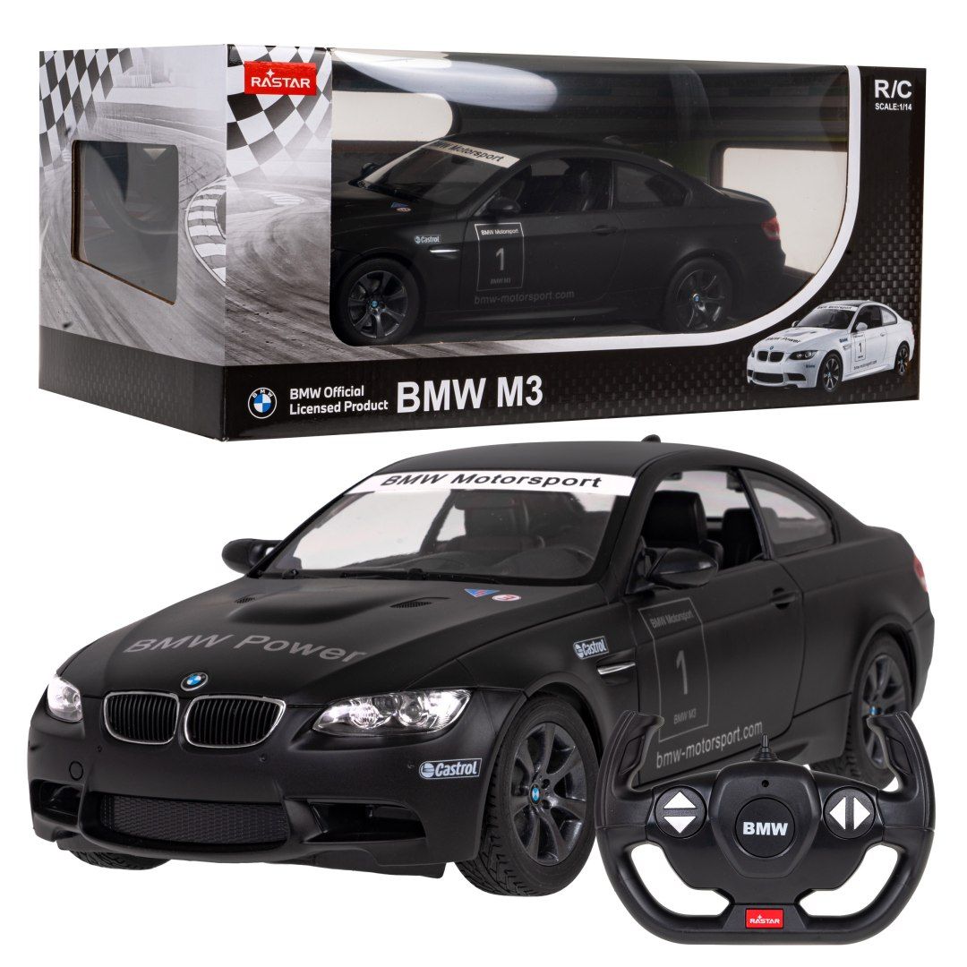 Autko Auto zdalnie sterowane  BMW M3 1:14 RASTAR Czarny