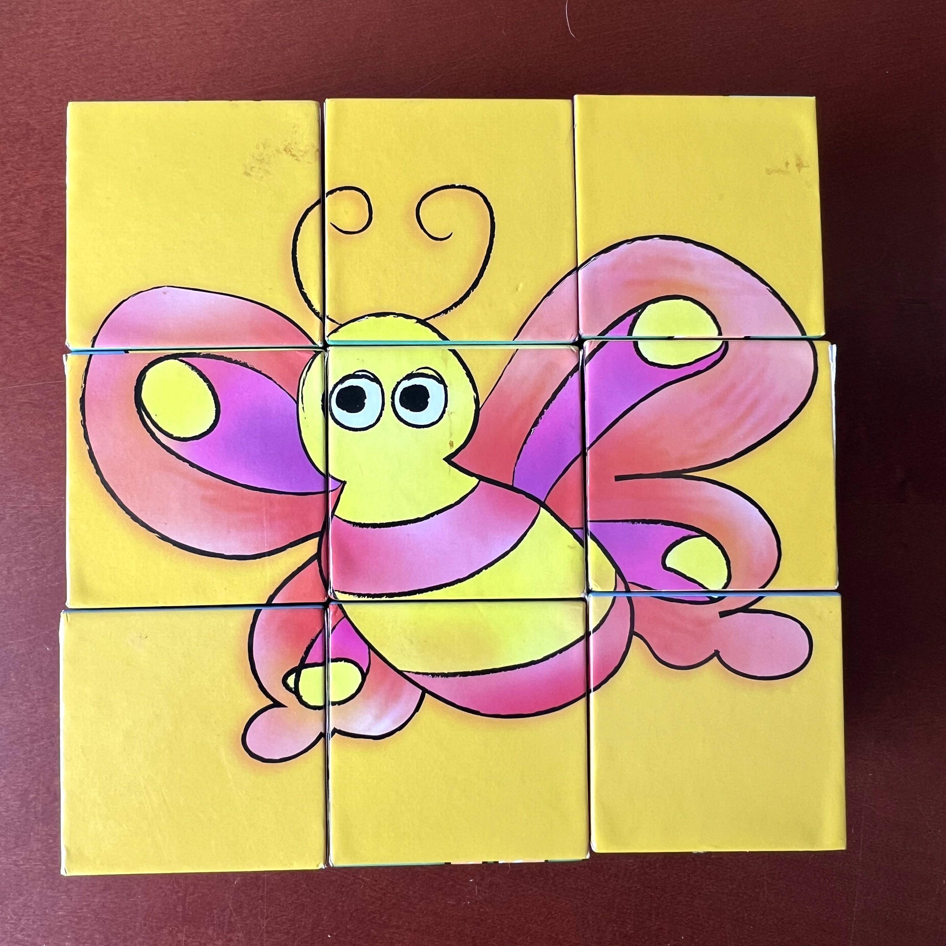 Puzzle Cube Animais - 9 Cubos, 6 Imagens - Brinquedos Crianças