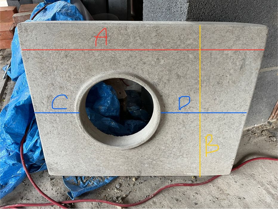 Płyta kominowa, czapa kominowa betonowa 71x56 do fi200