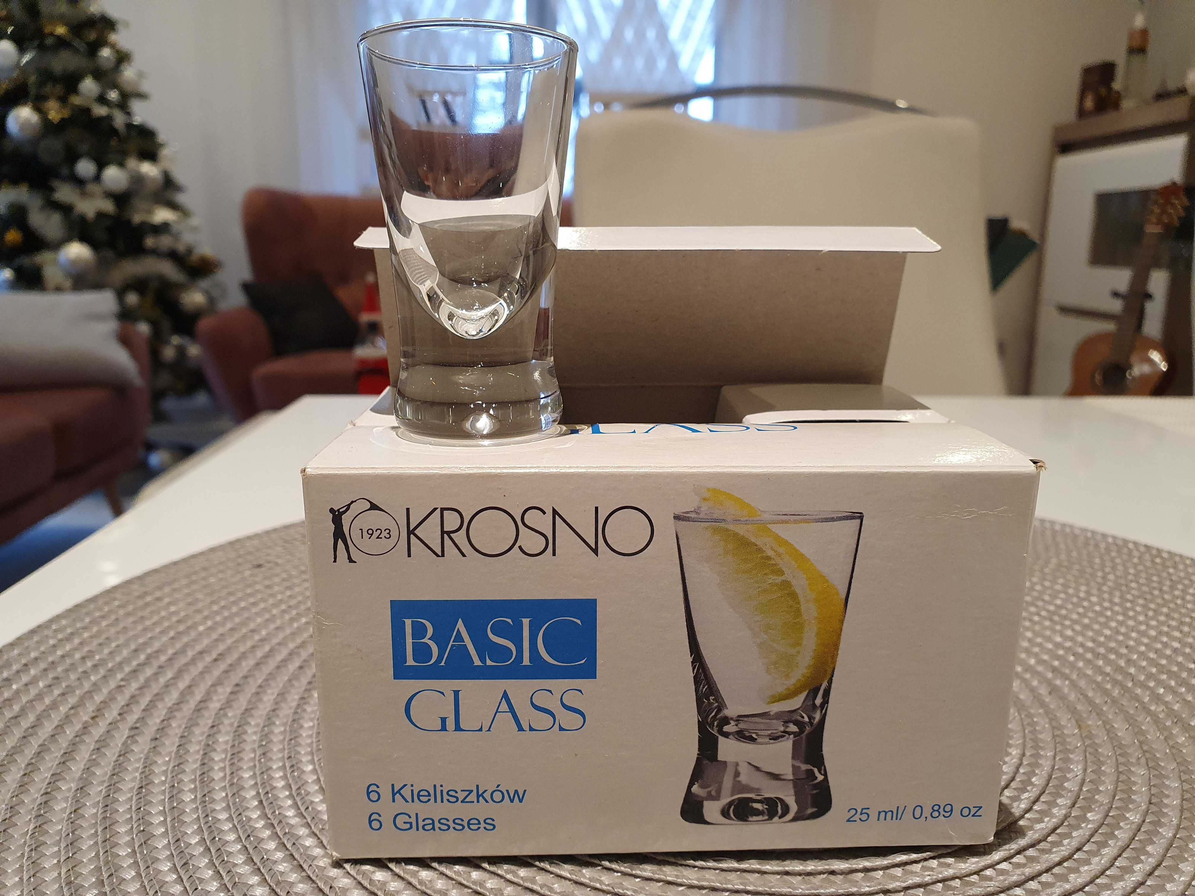 Szklane kieliszki do wódki Krosno Basic 25 ml nowe