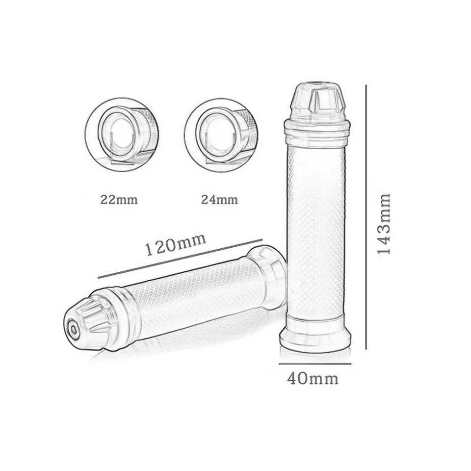 Par de punhos 22 mm alumínio e borracha pesos moto