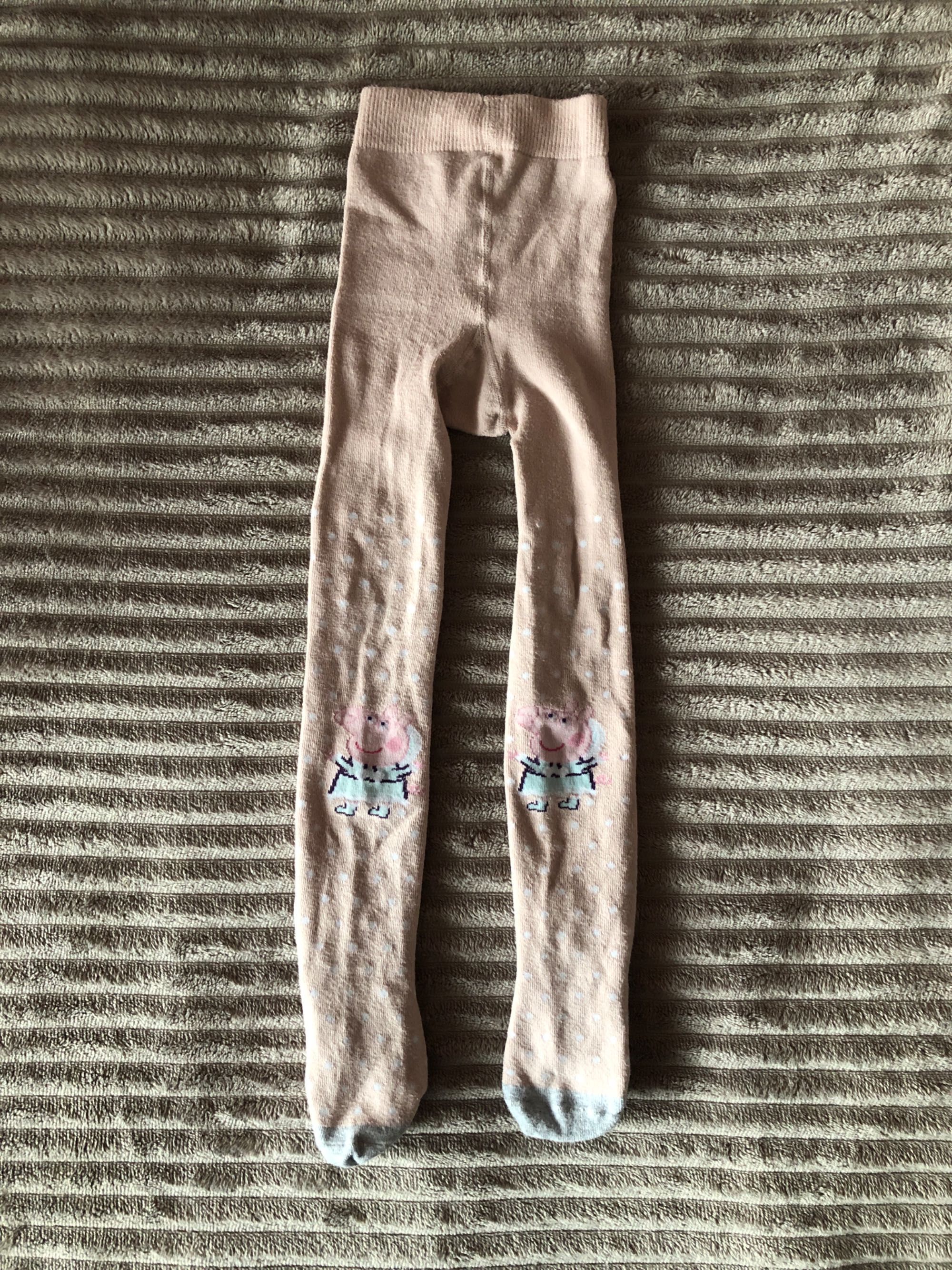 Rajstopy pudrowy róż Peppa dla dziewczynki, rozmiar 98/104