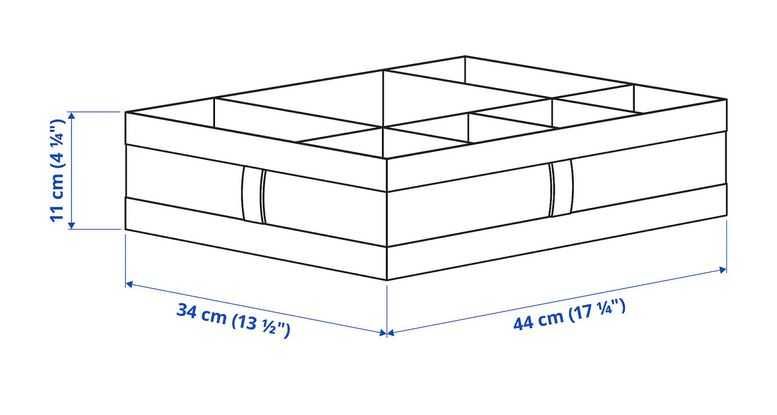 2 Caixas c/ compartimentos (Preta) - 44x34x11cm