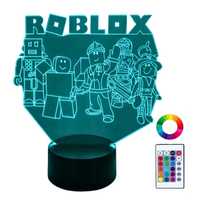 Lampka Nocna Biurkowa dla Dzieci Roblox Ekipa Podświetlana 3D