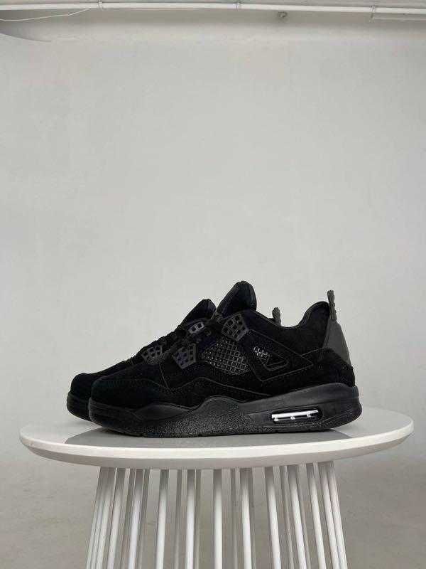 Кросівки Nike Air Jordan 4 Retro Black Cat. Кроси для всх. Найк чорні