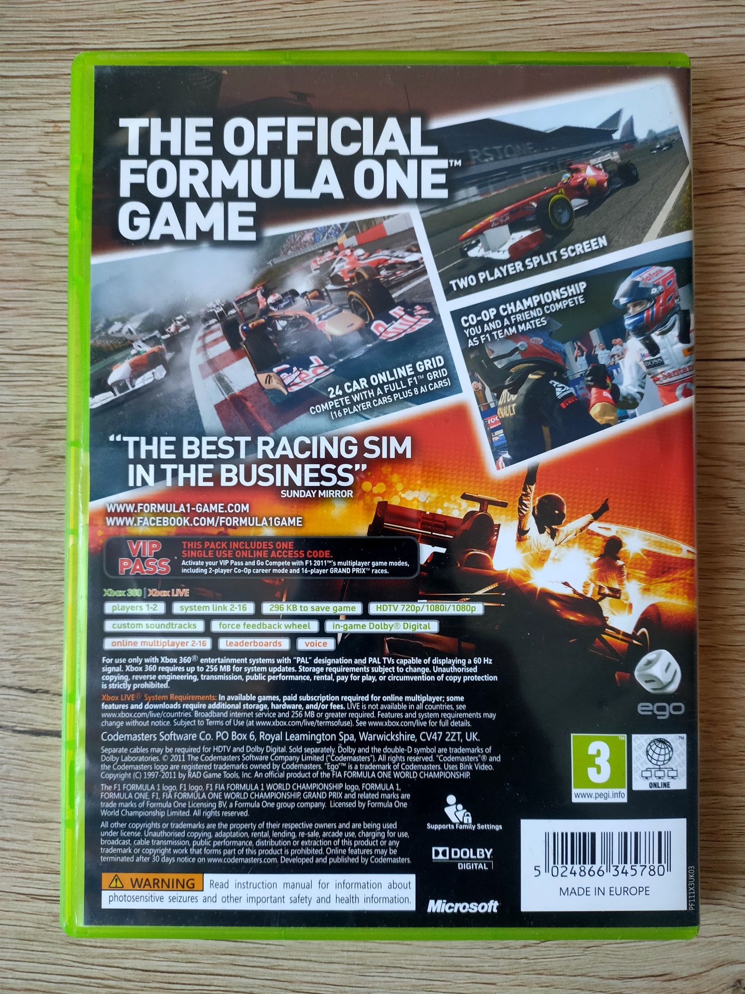 F1 2011 Xbox 360 stan idealny Xbox 360