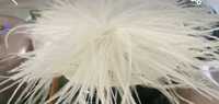 Biały marabut broszko spinka duży