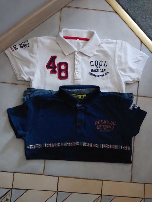 Bluzka z krótkim rękawem polo, rozm. 140 cm.  2 szt,