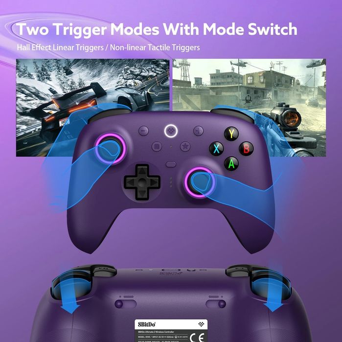 Kontroler 8Bitdo Ultimate 2 2.4G do PC i Android - Fioletowy