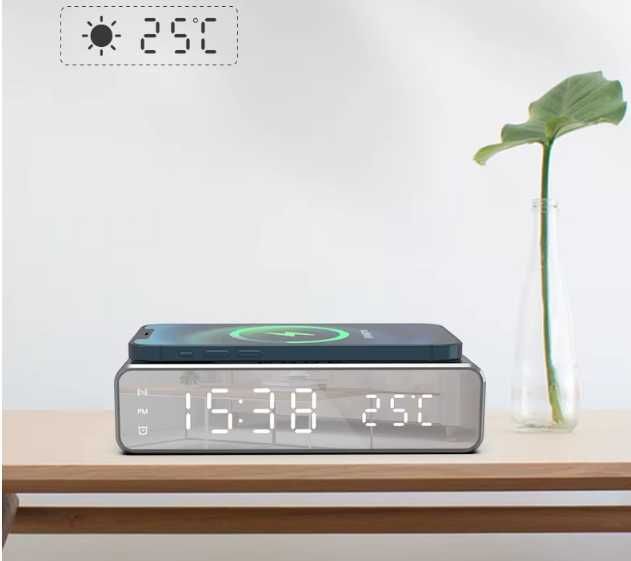Часы-будильник-беспроводное зарядное 5 в 1