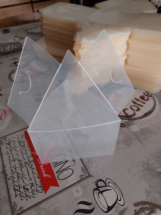 180 Embalagens PET Triangular transparente NOVAS (fatia de bolo)