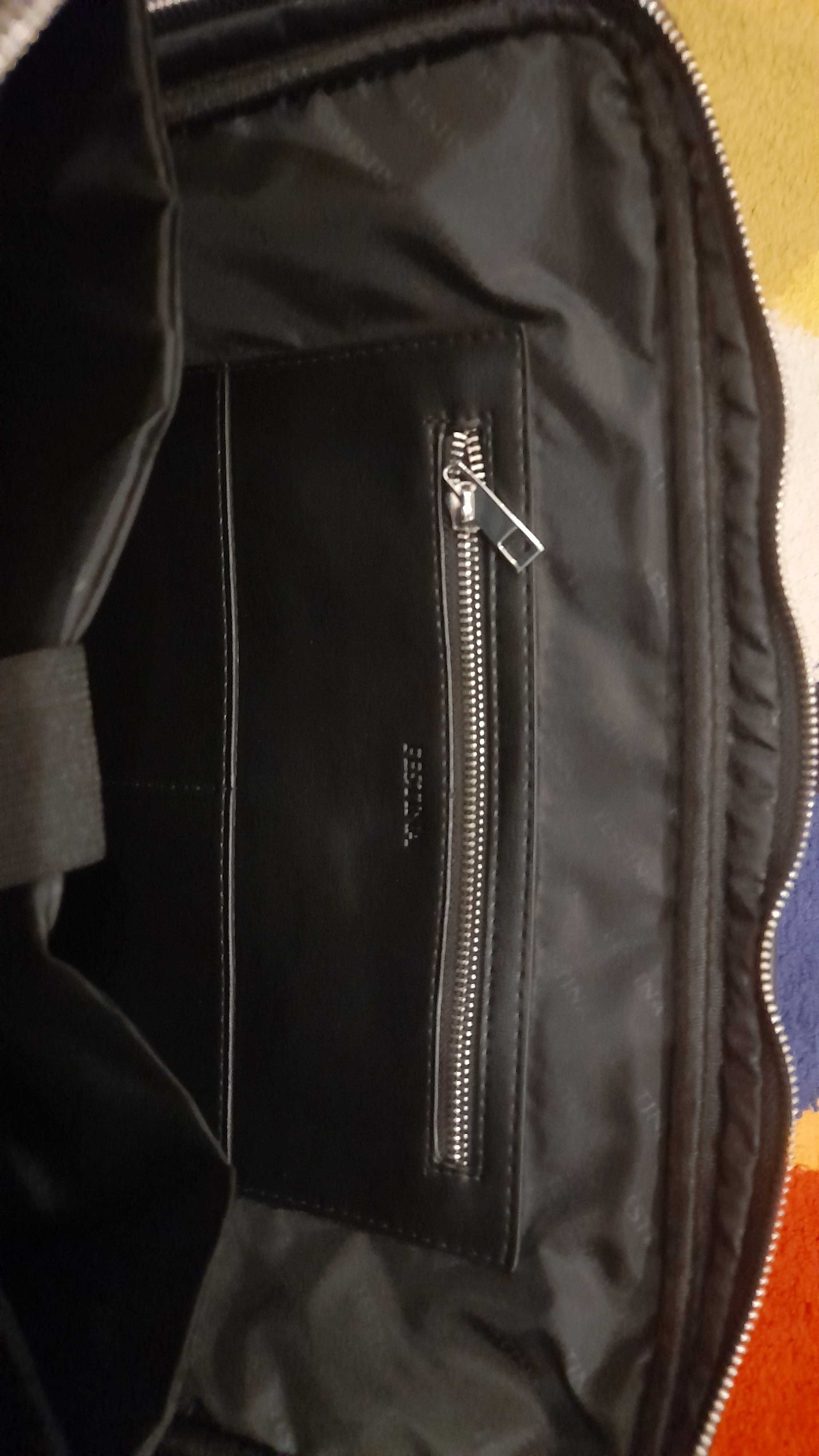 Torba na laptopa skórzana czarna nowa Festina