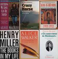 45 livros: Alice Walker/ Michaux/ Miller/Huxley/ Capra/Morin/Rimbaud