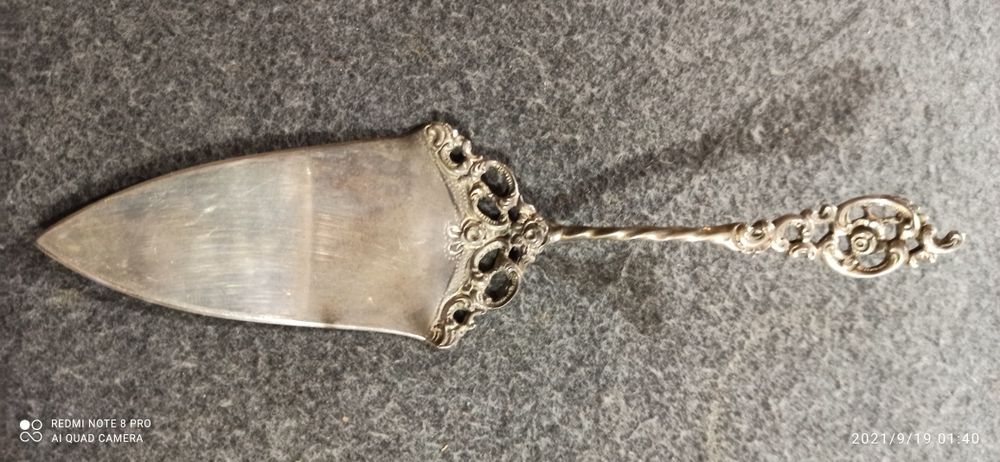 R.  Stara Srebrna tacka, szpatułka do ciasta 50g pr 800