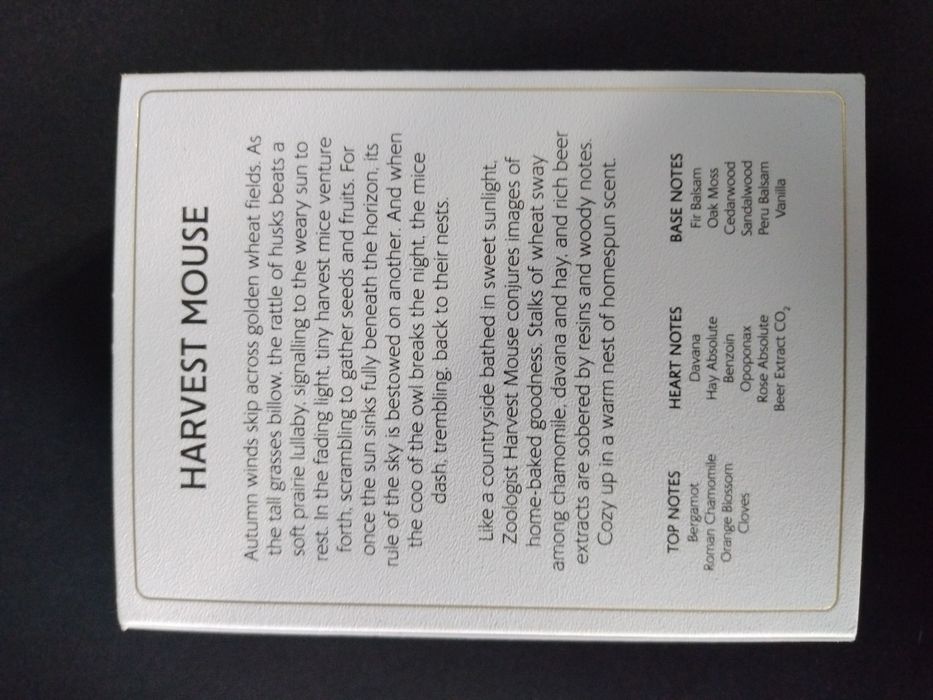 perfumy zoologist harvest mouse