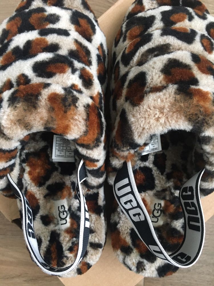 UGG Kapcie, Sandały - W Fluff Yeah Slide Leopard , rozmiar 41