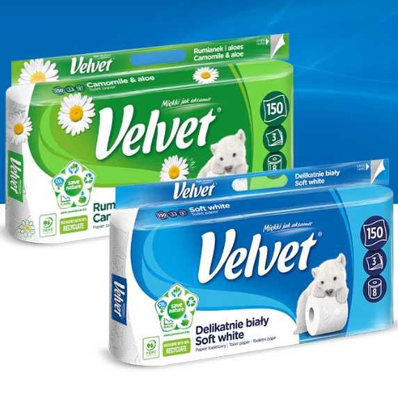 Papier toaletowy Velvet Soft 120 opak (półpaleta) a'8 biały *11,90zł