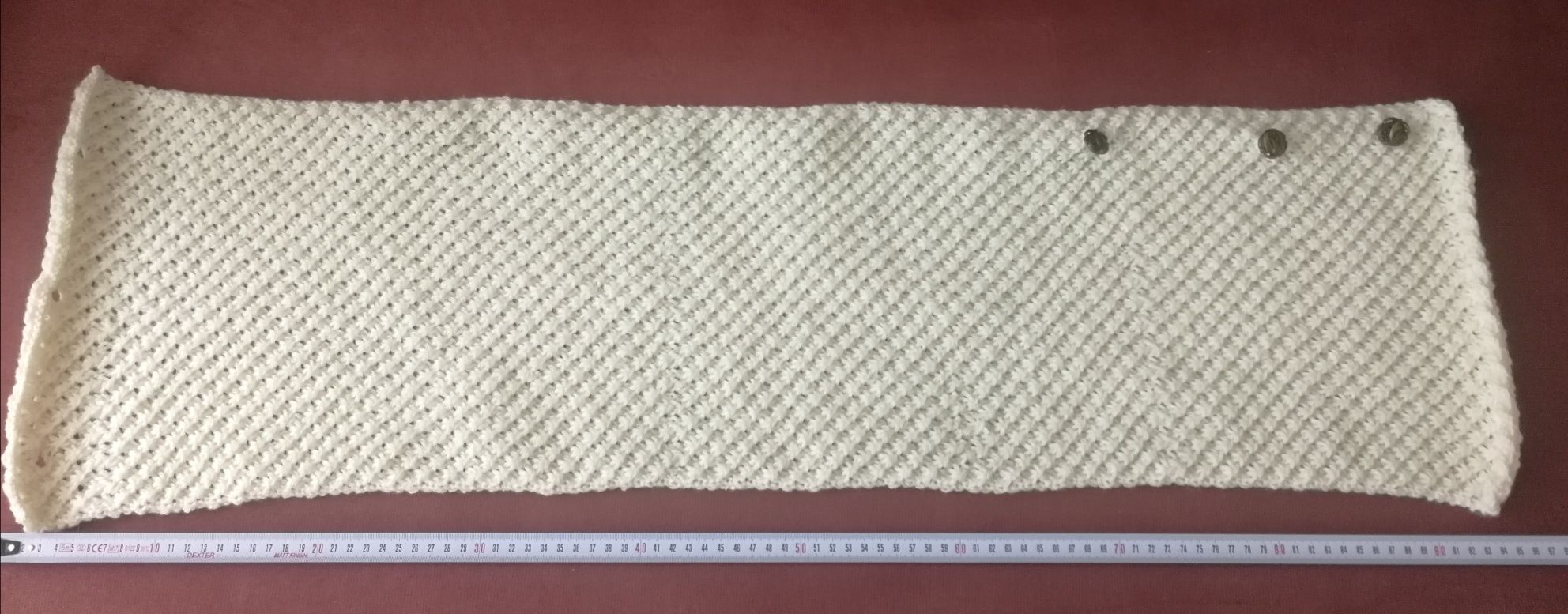 Komin wełniany, handmade, kremowy