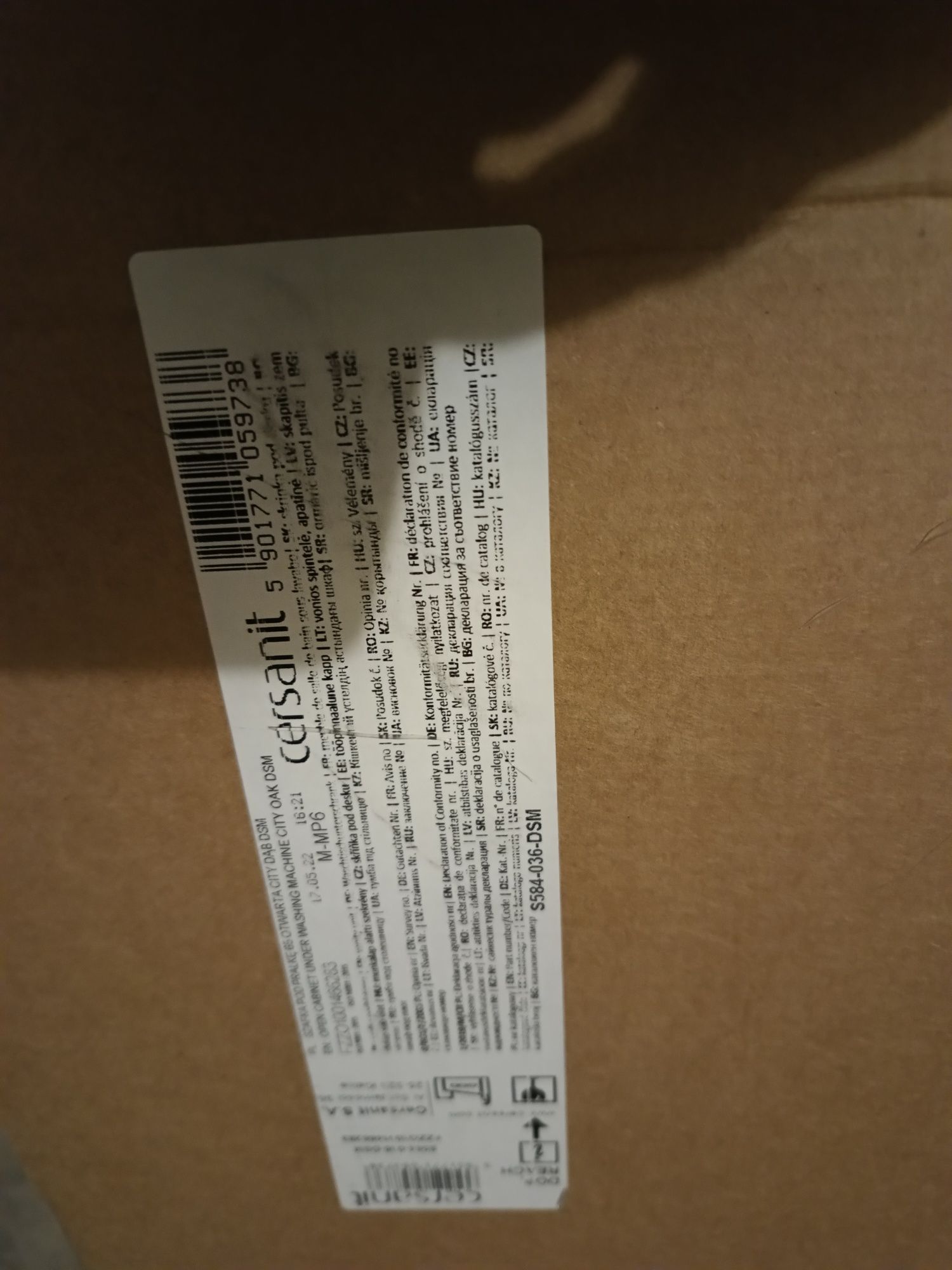 Szafka pod pralkę 65cm otwarta Cersanit CITY DĄB DSM