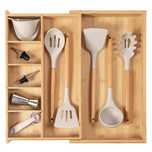 Bambusowy Organizer Do Szuflad Kuchennych, Regulowany 27-47 cm7 Przegr