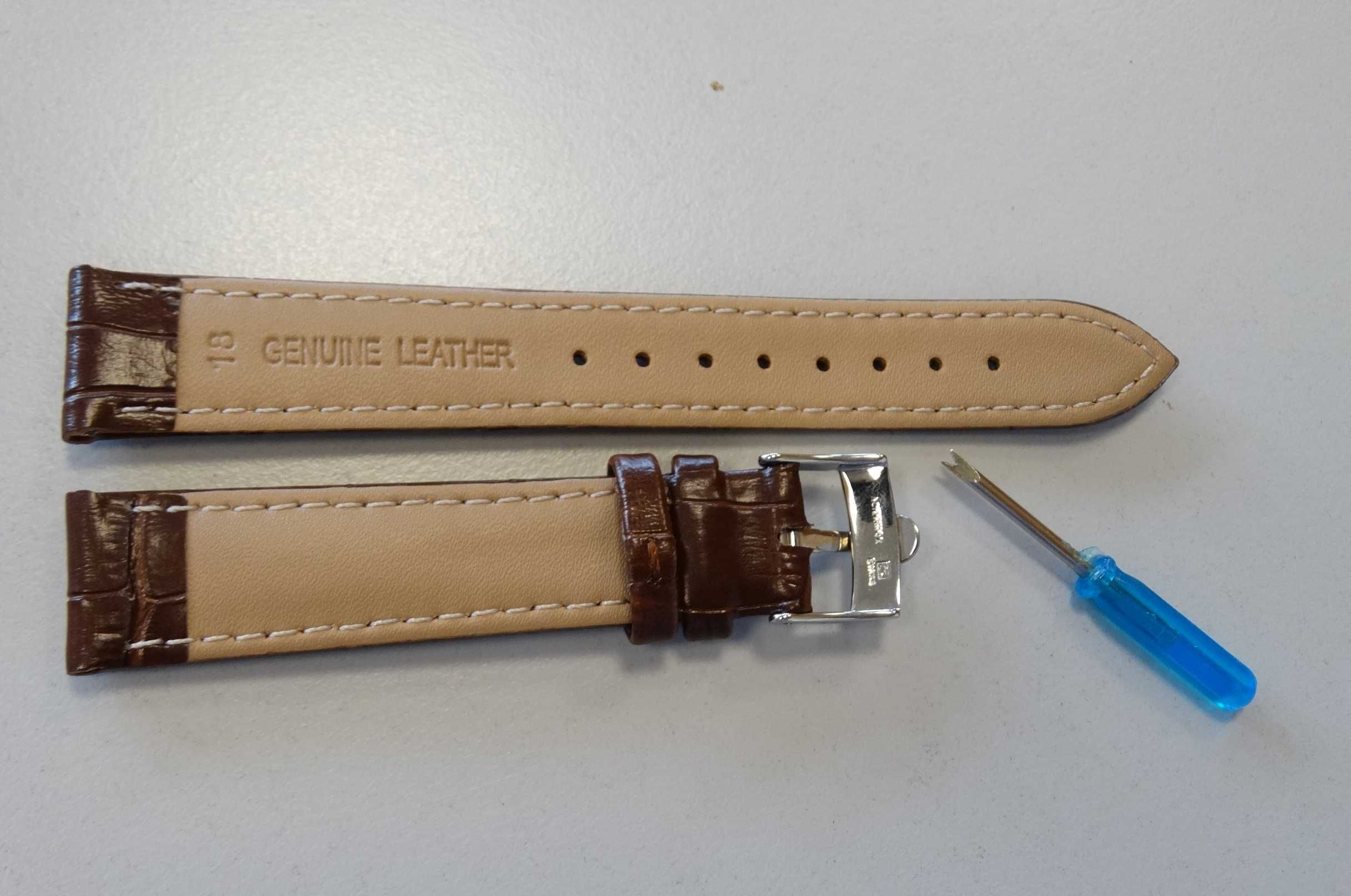 Pasek do zegarka Omega 18mm brązowy