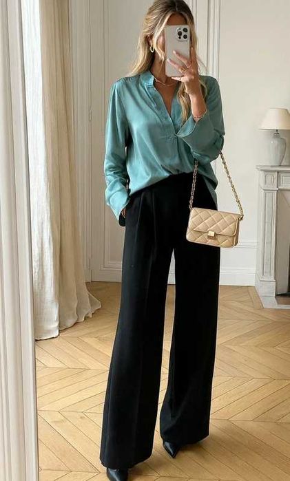 Bluzka koszula damska szałwiowa 100% wiskoza Minimum rozmiar M