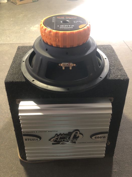 Автомобильный сабвуфер Heartz es300 700 watt + усилитель Lanzar