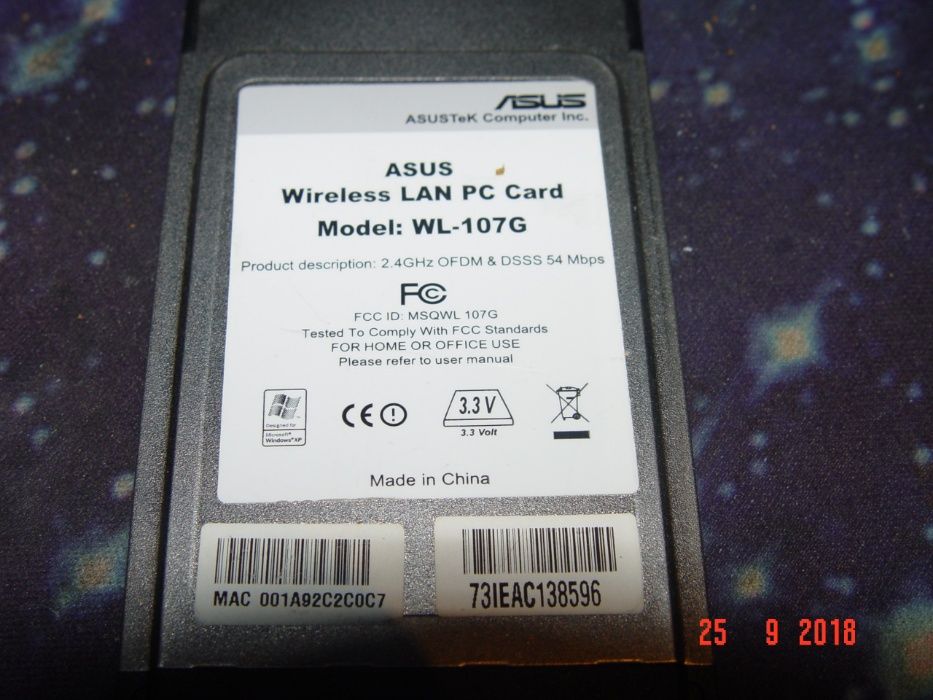 Placa Pcmcia ASUS WL-107g - WiFi