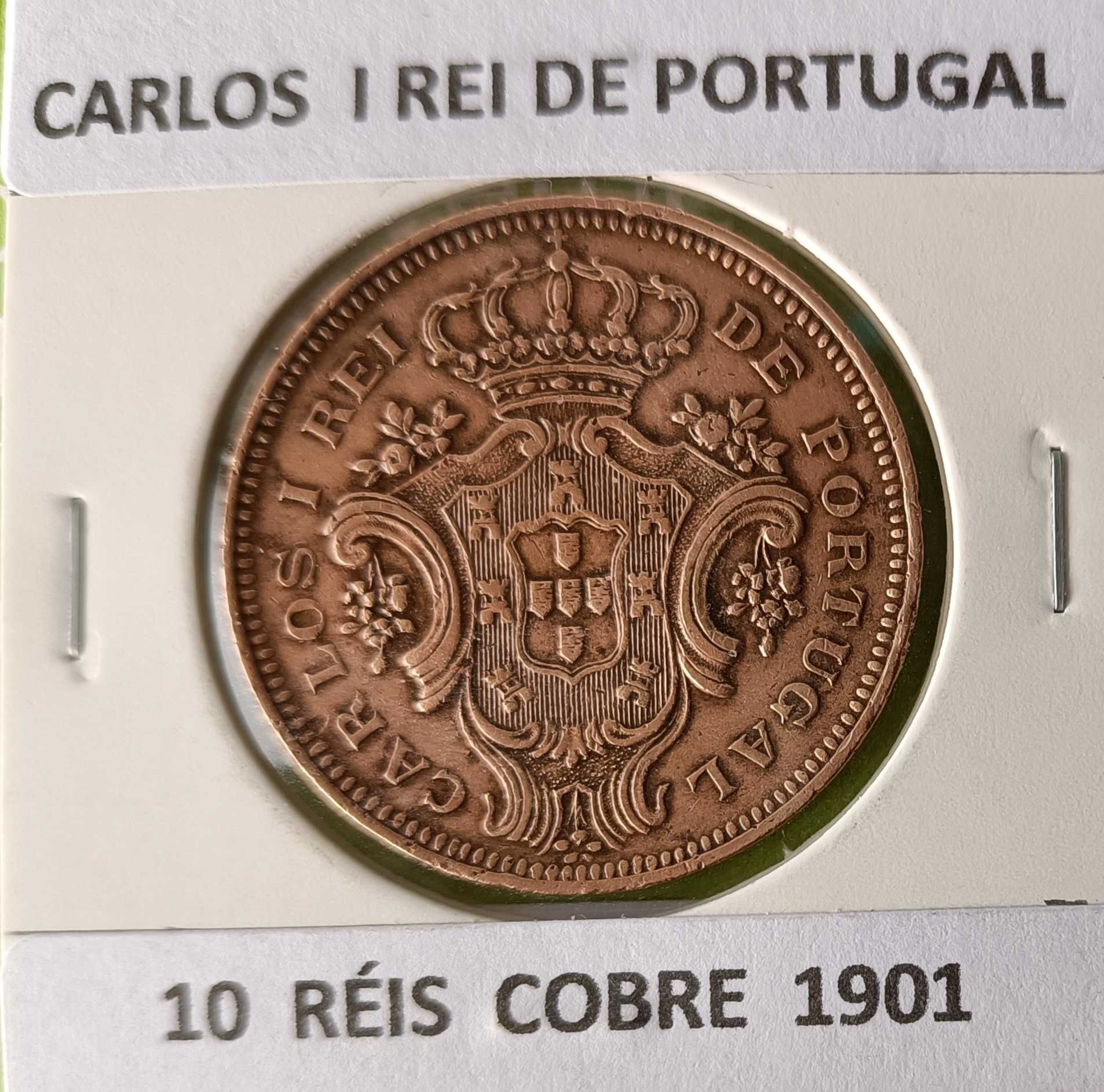 Moeda de 10 Réis  do Monarca Português Rei D. Carlos I « 4ª Dinastia »