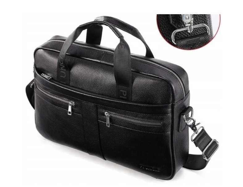 Czarna PIUNCLE Męska Teczka Vintage TORBA