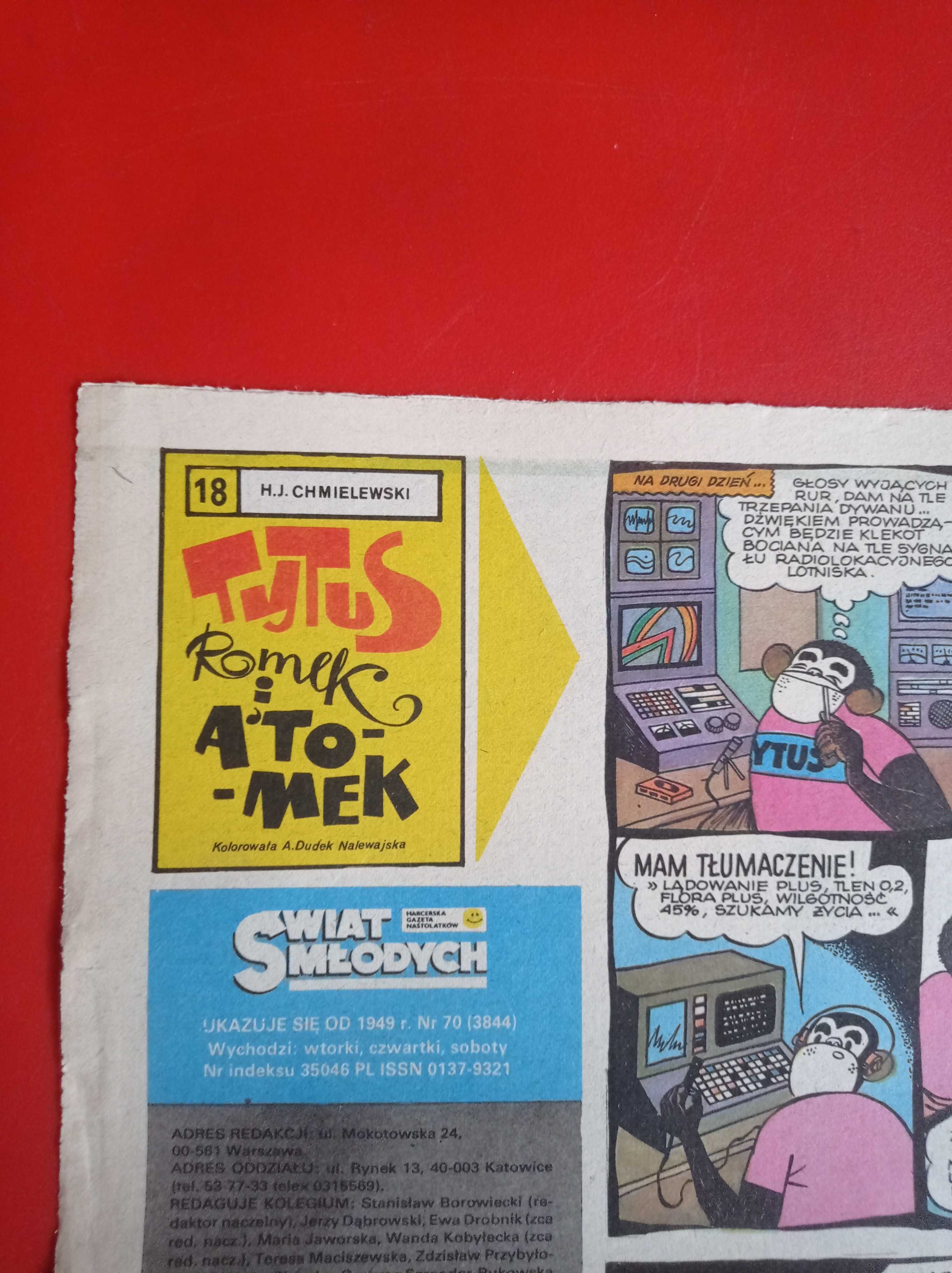 Świat młodych, nr 70/1984, 12 czerwca 1984, Tytus, Romek i A'Tomek