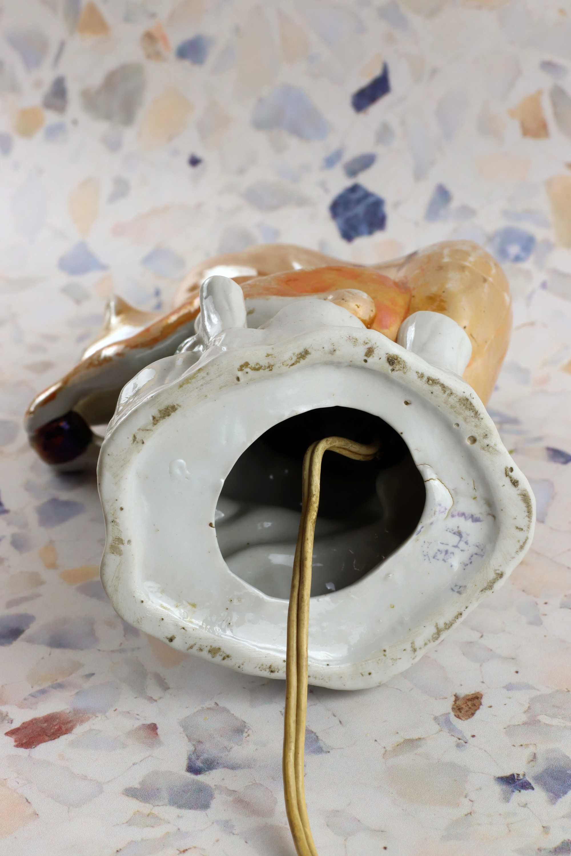 Ceramiczna lampka wiewiórka Steatyt ceramika prl Buksowicz Katowice