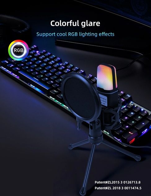 УВАГА!!! Продається новий професійний мікрофон для ПК з RGB-підсвіткою