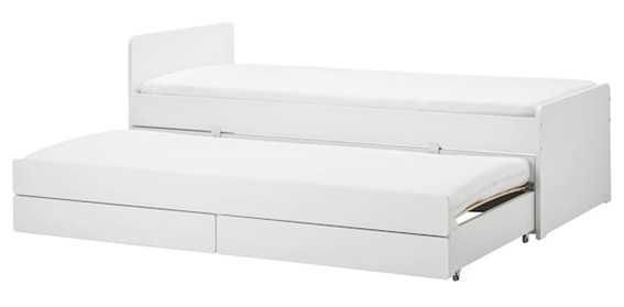 Cama IKEA com  2 camas 90x200, 2 gavetas, 2 estrados e 1 colchão